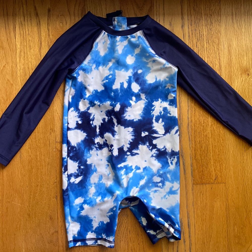 Cat & Jack tie dye one piece rashguard bathing suit